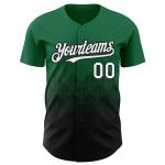 Custom Name Number Authentic Baseball Jersey with Kelly Green 3D Pattern Gradient Square Design - Team Apparel Personalized