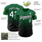 Custom Name Number Authentic Baseball Jersey with Kelly Green 3D Pattern Gradient Square Design - Team Apparel Personalized