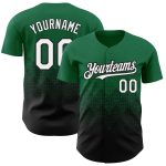 Custom Name Number Authentic Baseball Jersey with Kelly Green 3D Pattern Gradient Square Design - Team Apparel Personalized