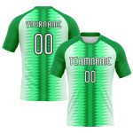 Custom Team Volleyball Jersey - Personalized Kelly Green Black White Abstract Lines with Name & Number Personalized Kelly