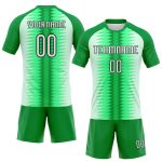 Custom Team Volleyball Jersey - Personalized Kelly Green Black White Abstract Lines with Name & Number Personalized Kelly