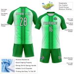Custom Team Volleyball Jersey - Personalized Kelly Green Black White Abstract Lines with Name & Number Personalized Kelly
