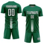Custom Personalized Soccer Uniform Jersey with Green Arrow Shapes, Team Name and Number, Sublimation Design Personalized