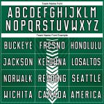 Custom Personalized Soccer Uniform Jersey with Green Arrow Shapes, Team Name and Number, Sublimation Design Personalized