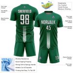 Custom Personalized Soccer Uniform Jersey with Green Arrow Shapes, Team Name and Number, Sublimation Design Personalized