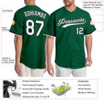 Personalized Authentic Baseball Jersey in Kelly Green and White-Black Personalized Kelly Green White-Black Authentic Baseball