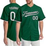 Personalized Authentic Baseball Jersey in Kelly Green and White-Black Personalized Kelly Green White-Black Authentic Baseball