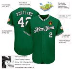 Custom Name & Number Authentic Baseball Jersey - Personalized Kelly Green White-Black Design Personalized Kelly Green White-Black