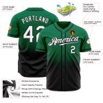Custom Name Number Baseball Jersey - Authentic Fade Kelly Green White Black Fashion Team Jersey Personalized Kelly Green