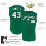 Custom Team Name Number Authentic Sleeveless Baseball Jersey Kelly Green White Black Personalized Kelly Green White-Black