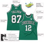 Custom Team Jersey with Name and Number - Authentic Green and Black Throwback Basketball Jersey Personalized Kelly Green