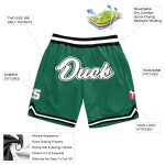 Custom Name and Number Authentic Basketball Shorts - Kelly Green White-Black Throwback Design Personalized Kelly Green White-Black