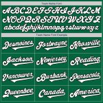 Custom Name Number Two Tone Baseball Jersey in Kelly Green White-Black Authentic Design Personalized Kelly Green White-Black
