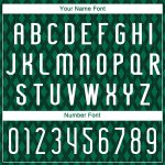 Custom Name and Number Volleyball Uniform Jersey in Kelly Green with White-Black Geometric Design - Sublimation Team Apparel