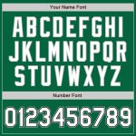 Custom Personalized Bomber Varsity Letterman Jacket with Name and Number in Kelly Green, White, Black-Gray Colors Personalized