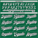 Custom Personalized Bomber Varsity Letterman Jacket with Name and Number in Kelly Green, White, Black-Gray Colors Personalized