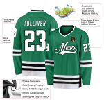 Custom Name and Number Hockey Jersey in Kelly Green, White, and Black - Personalized Team Gear Personalized Kelly Green White-Black