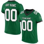 Custom Name Number Personalized Kelly Green White Black Football Jersey Authentic Mesh Team Apparel Personalized Kelly Green