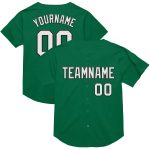 Personalized Kelly Green Throwback Baseball Jersey - Authentic White-Black Mesh Design Personalized Kelly Green White-Black
