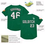 Personalized Kelly Green Throwback Baseball Jersey - Authentic White-Black Mesh Design Personalized Kelly Green White-Black