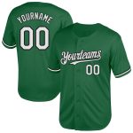 Custom Name and Number Personalized Baseball Jersey - Kelly Green Black-White Mesh Authentic Throwback Style Personalized