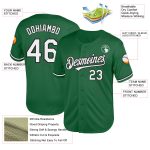 Custom Name and Number Personalized Baseball Jersey - Kelly Green Black-White Mesh Authentic Throwback Style Personalized