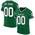 Custom Name Number Kelly Green Black White Mesh Authentic Throwback Football Jersey - Personalized Team Apparel Personalized