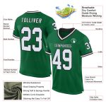 Custom Name Number Kelly Green Black White Mesh Authentic Throwback Football Jersey - Personalized Team Apparel Personalized