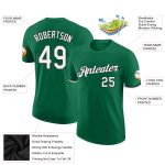 Custom Team Name Number Performance T-Shirt Kelly Green White-Black Personalized Personalized Kelly Green White-Black Performance