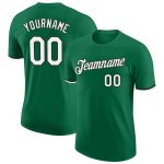 Custom Team Name Number Performance T-Shirt Kelly Green White-Black Personalized Personalized Kelly Green White-Black Performance