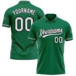Custom Team Name Number Performance Golf Polo Shirt Kelly Green White Black Personalized Kelly Green White-Black Performance