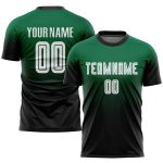 Custom Name and Number Soccer Jersey - Personalized Kelly Green White-Black Fade Fashion Uniform Personalized Kelly Green