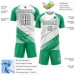 Custom Name Number Soccer Jersey Uniform in Kelly Green and White-Black, Personalized Team Apparel Personalized Kelly Green