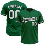 Custom Name and Number Softball Jersey, Unisex Two-Button, Kelly Green and Black/White Personalized Kelly Green White-Black