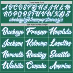 Custom Name and Number Personalized Authentic Basketball Jersey in Kelly Green and White-Blue Throwback Style Personalized