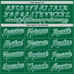 Personalized Kelly Green Varsity Letterman Jacket Full-Snap Bomber Personalized Kelly Green White Bomber Full-Snap Varsity