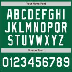 Custom Name and Number Varsity Letterman Jacket in Kelly Green and White - Personalized Full-Snap Bomber Style Personalized