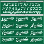 Custom Name and Number Varsity Letterman Jacket in Kelly Green and White - Personalized Full-Snap Bomber Style Personalized