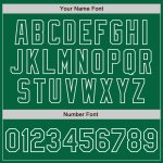 Custom Name Number Two Tone Bomber Jacket Kelly Green and White Varsity Letterman Full-Snap Personalized Kelly Green White