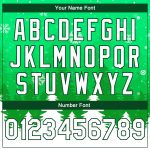 Custom Name Number Kelly Green White Christmas 3D Varsity Letterman Bomber Jacket - Personalized Team Full-Snap Jacket Personalized