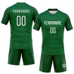 Custom Team Number and Name Kelly Green White Geometric Volleyball Jersey Sublimation Uniform Personalized Kelly Green White