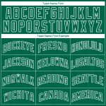 Customizable City Edition Basketball Jersey with Geometric Shapes in Kelly Green and White - Personalized Name & Number Personalized