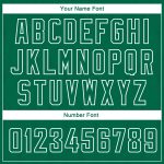 Customizable City Edition Basketball Jersey with Geometric Shapes in Kelly Green and White - Personalized Name & Number Personalized