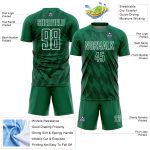 Custom Soccer Jersey with Name and Number - Personalized Kelly Green White Geometric Shapes Design Personalized Kelly Green