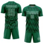 Custom Soccer Jersey with Name and Number - Personalized Kelly Green White Geometric Shapes Design Personalized Kelly Green