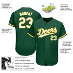 Personalized Authentic Baseball Jersey in Kelly Green and White-Gold Personalized Kelly Green White-Gold Authentic Baseball