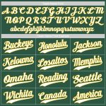Personalized Authentic Baseball Jersey in Kelly Green and White-Gold Personalized Kelly Green White-Gold Authentic Baseball