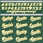 Custom Name and Number Authentic Baseball Jersey in Kelly Green White-Gold - Personalized Team Apparel Personalized Kelly