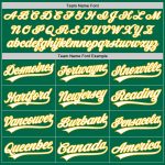 Custom Name Number Authentic Throwback Baseball Jersey - Personalized Kelly Green White-Gold Personalized Kelly Green White-Gold