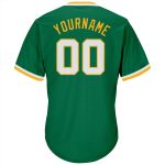 Personalized Kelly Green White Gold Throwback Baseball Jersey Shirt Rib-Knit Personalized Kelly Green White-Gold Authentic
